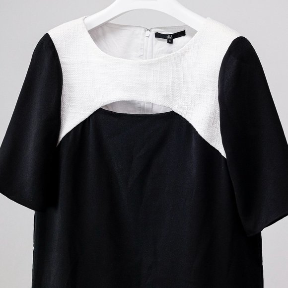 Tibi Alexa Two-Tone Peekaboo Shift Dress - Picture 4 of 10